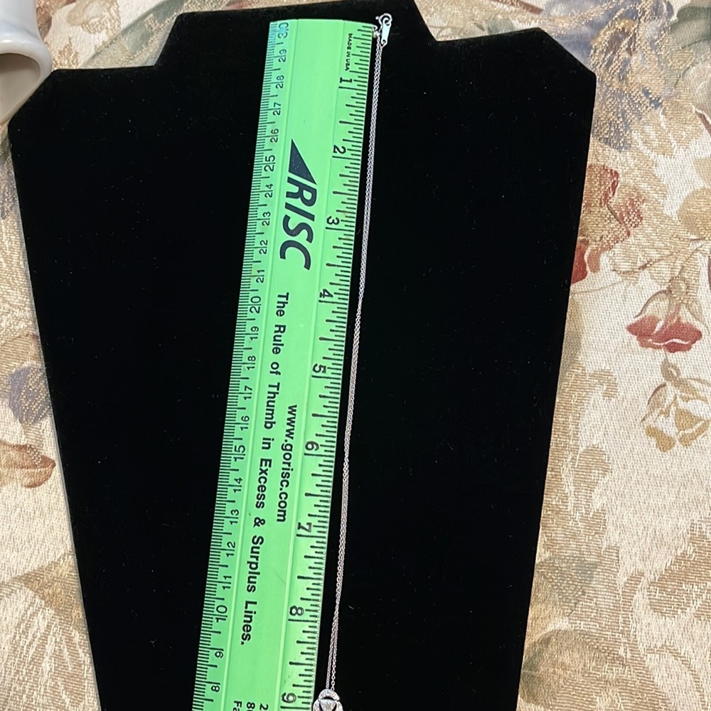 Hallmark Pt850 necklace and Pt900 pendant Genuine Natural Diamond .213 & .04 - Picture 11 of 11